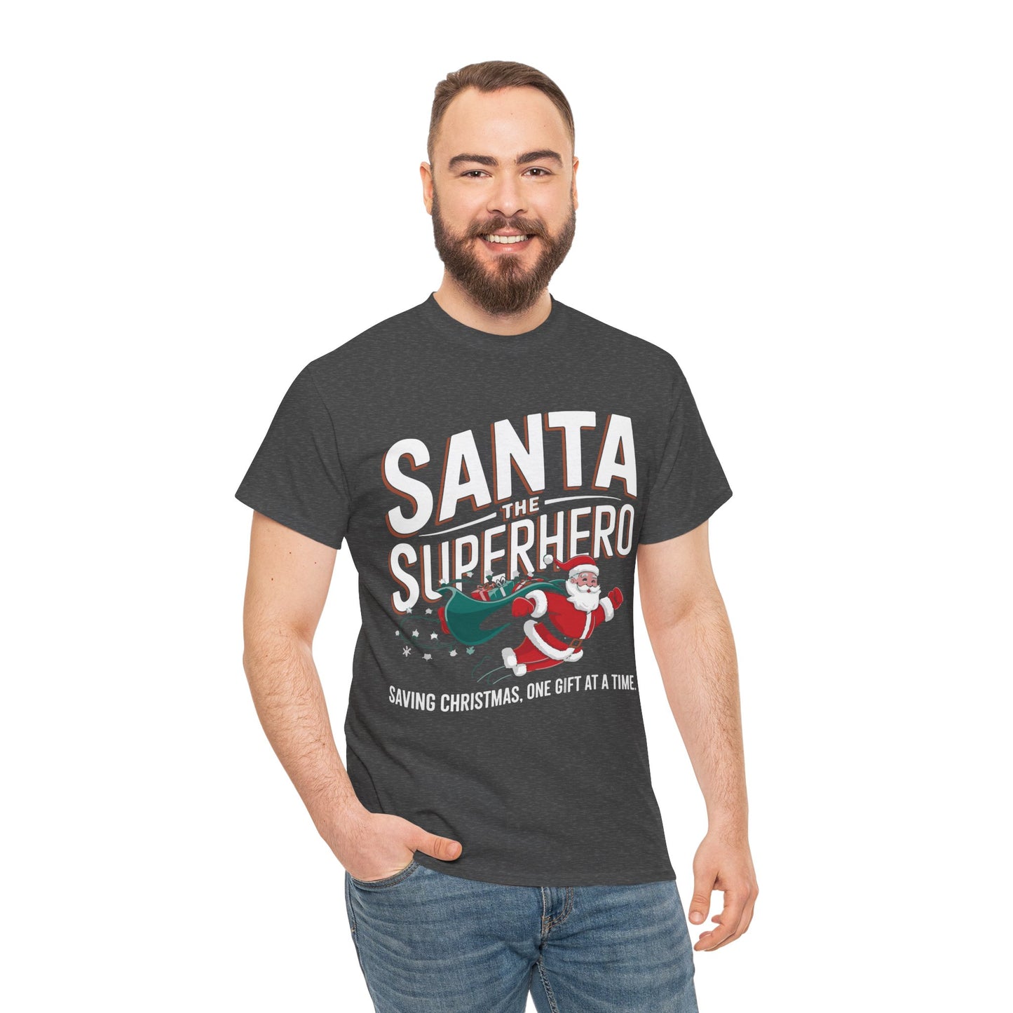 Santa The Super Hero - Comic Christmas Slogan Unisex Tee