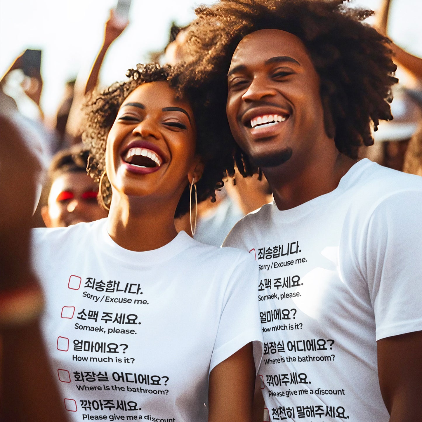 The Essential Korean Language T-shirt White. Travel to Korea with Confidence