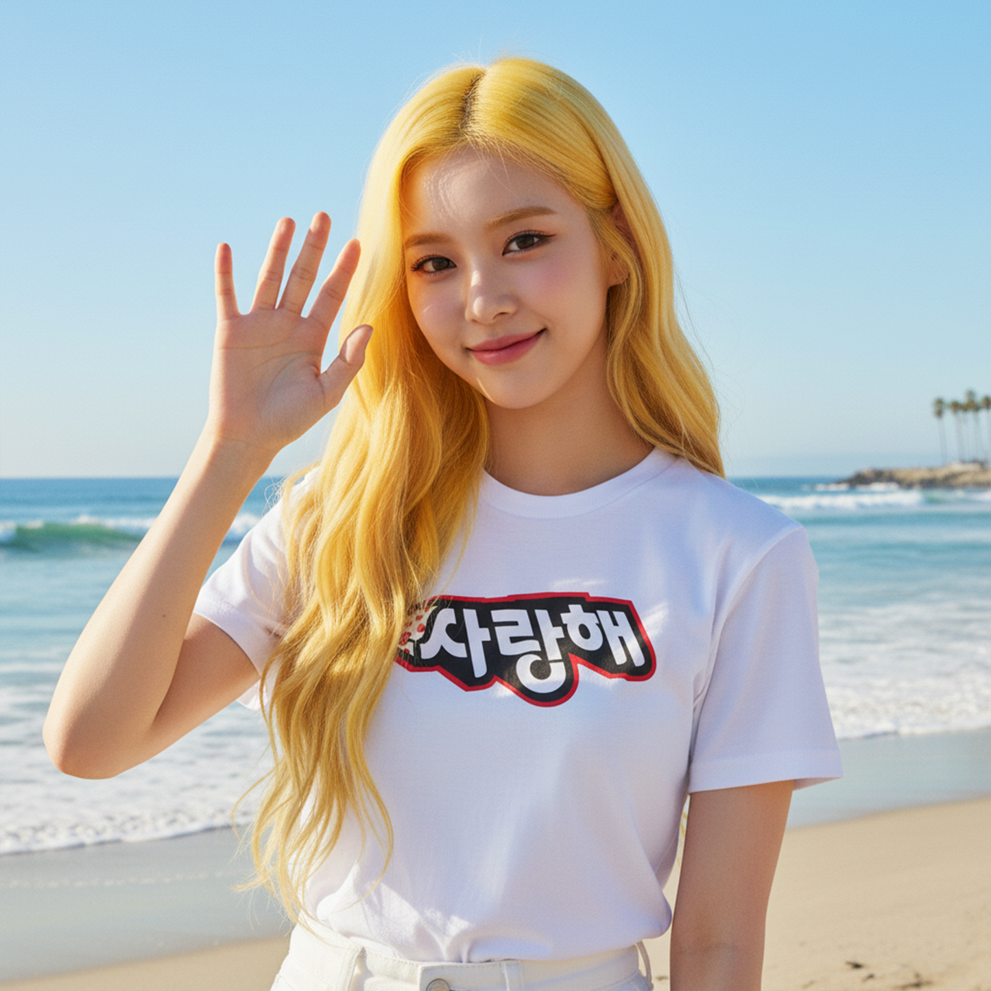 Wear Your Heart – "사랑해 Love You" Unisex White T-Shirt