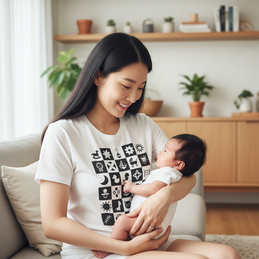 Baby Vision Development T-Shirt High Contrast For Newborns & Babies Baby’s Sensory Growth Unisex