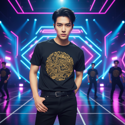 GonRyong Korean King Symbol Men's T-Shirt Black