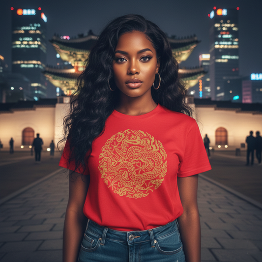 GonRyong Korean King Symbol Women's T-Shirt Red