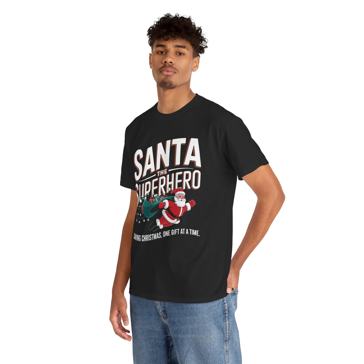 Santa The Super Hero - Comic Christmas Slogan Unisex Tee