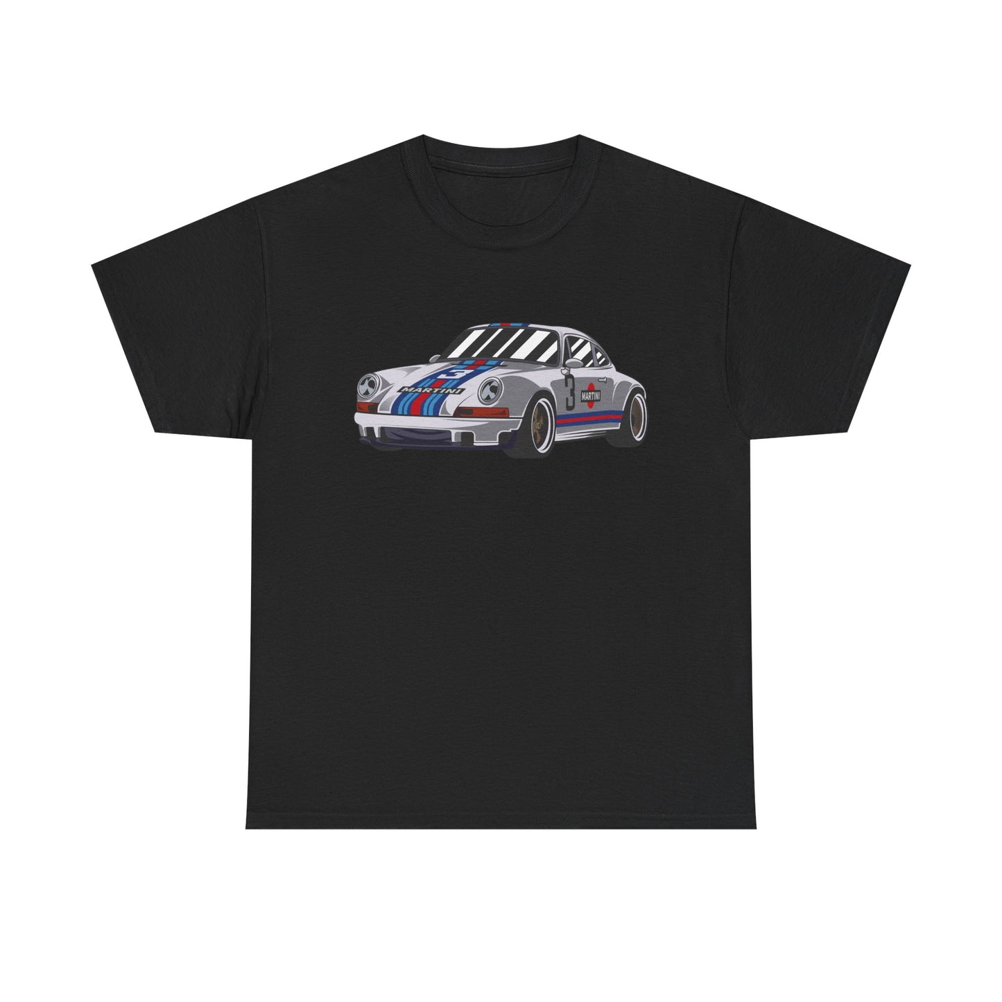 Vintage Martini Racing Porsche 911 T-Shirt - Unisex Gift for Car Lovers, Retro Racing Aesthetic Black