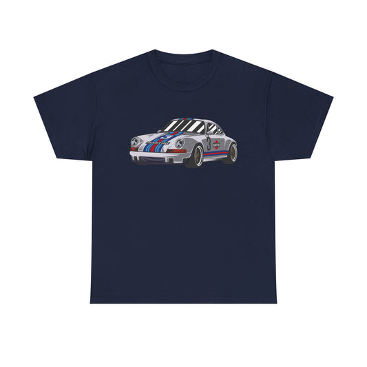Vintage Martini Racing Porsche 911 T-Shirt - Unisex Gift for Car Lovers, Retro Racing Aesthetic Navy