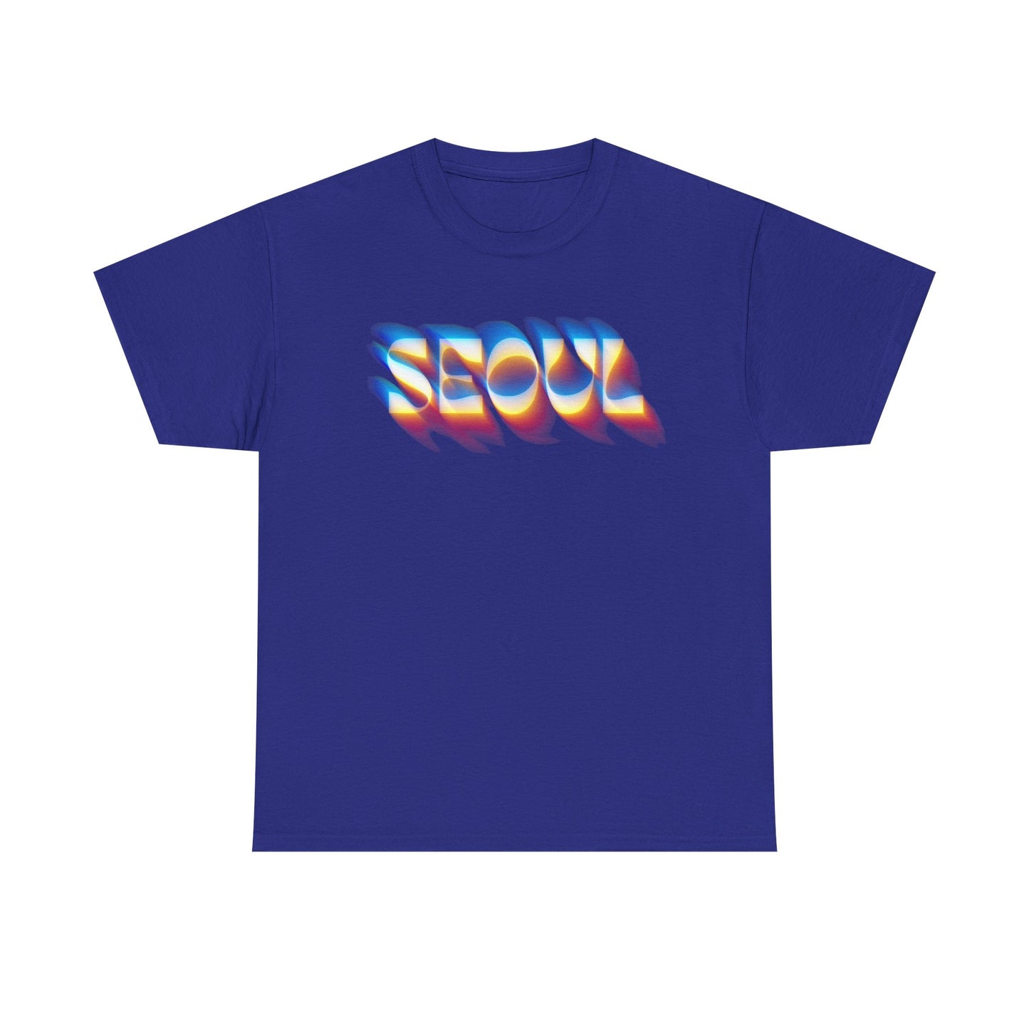 Psychedelic SEOUL Glitch Tee – Unisex Cyberpunk Black Streetwear T-Shirt