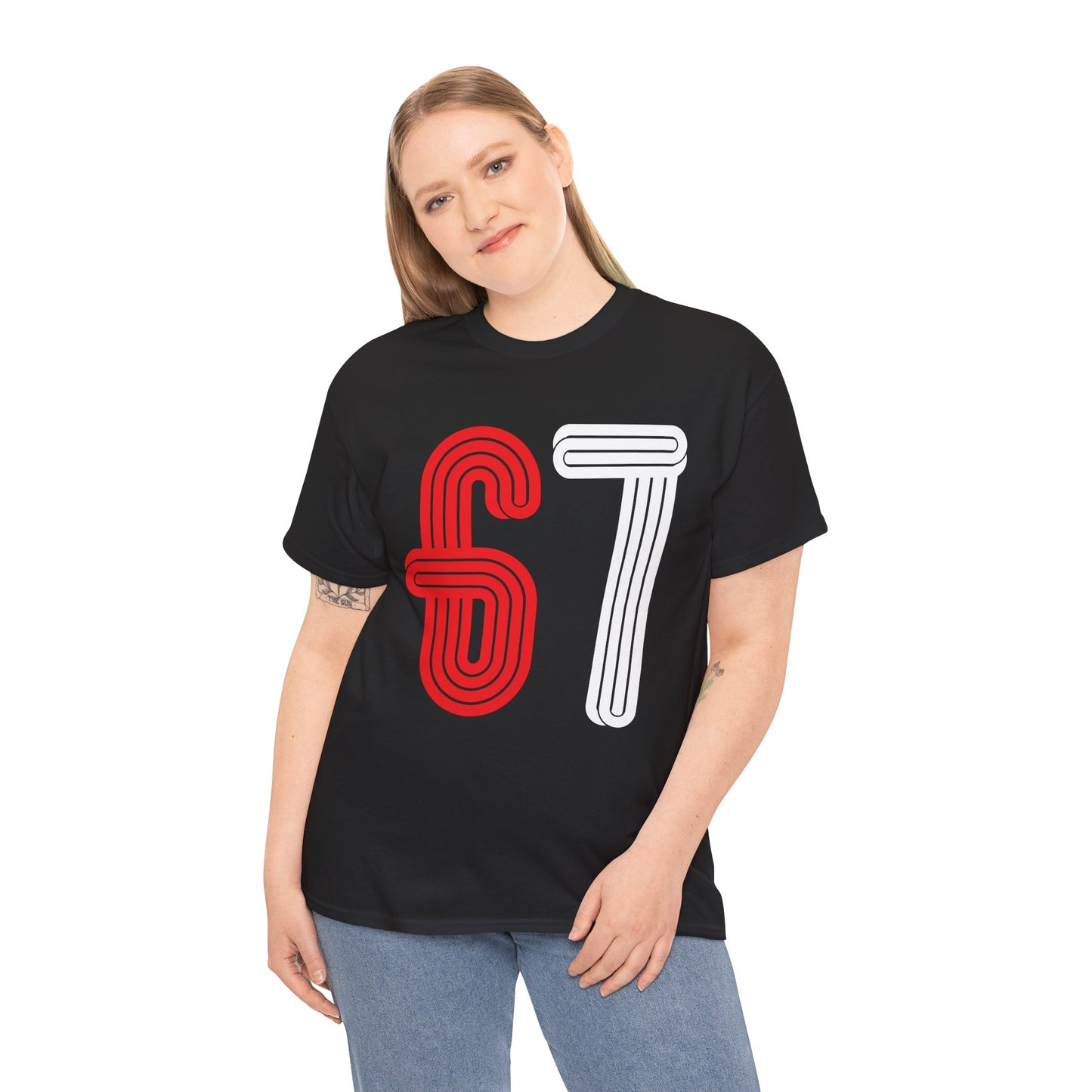 Official 6 7 Six Seven Gen Z Trending T-Shirt Type Two Black
