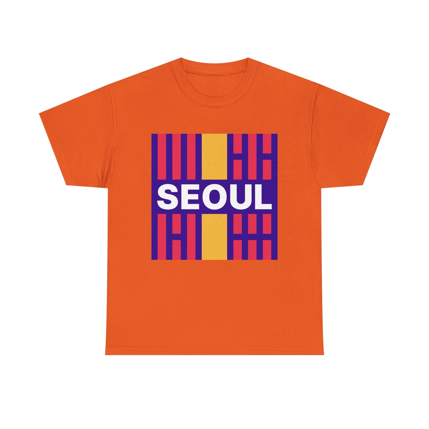 Taegeukgi Grid SEOUL Graphic Tee Unisex Geometric Streetwear T-Shirt Model-C