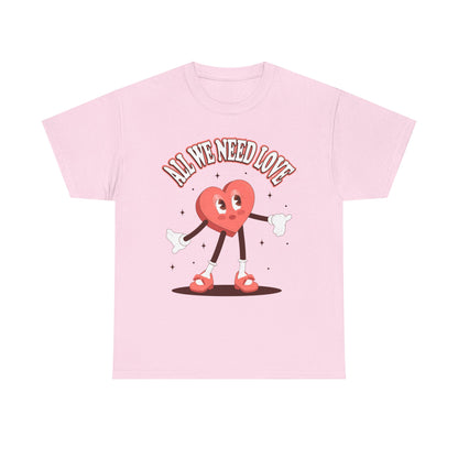 Miss Heart 'All We Need Is Love' Unisex Graphic Tee Pink