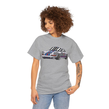 Vintage Martini Racing Porsche 911 T-Shirt - Unisex Gift for Car Lovers, Retro Racing Aesthetic Gray