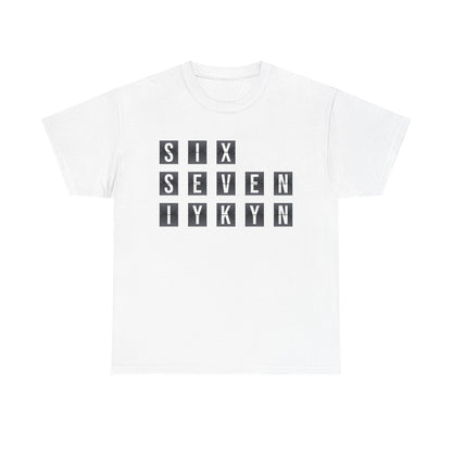 Official 6 7 Six Seven Gen Z Trending T-Shirt Type Seven White