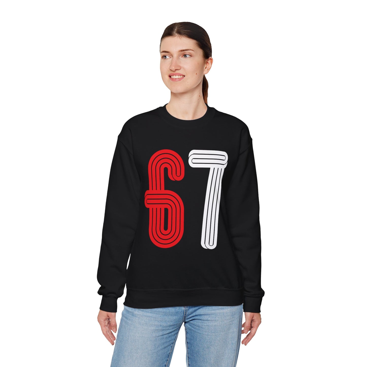 Official 6 7 Six Seven Gen Z Trending T-Shirt Type Two Sweatshirt Black