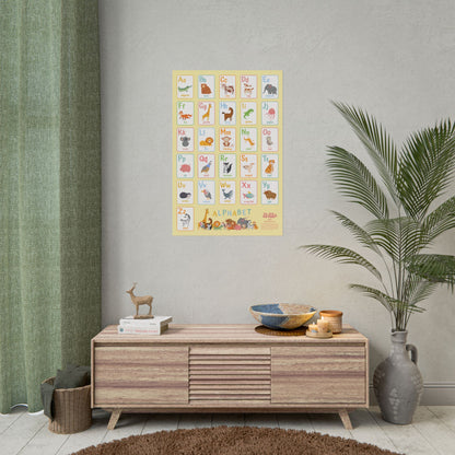 Baby Animal Alphabet Poster 24"x36" – Montessori-Inspired ABC Wall Art for Nursery & Toddler Learning