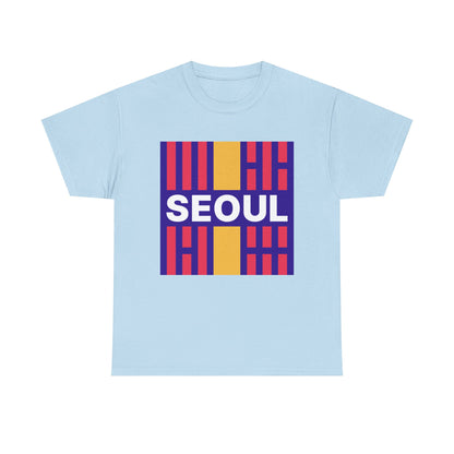 Taegeukgi Grid SEOUL Graphic Tee Unisex Geometric Streetwear T-Shirt Model-C
