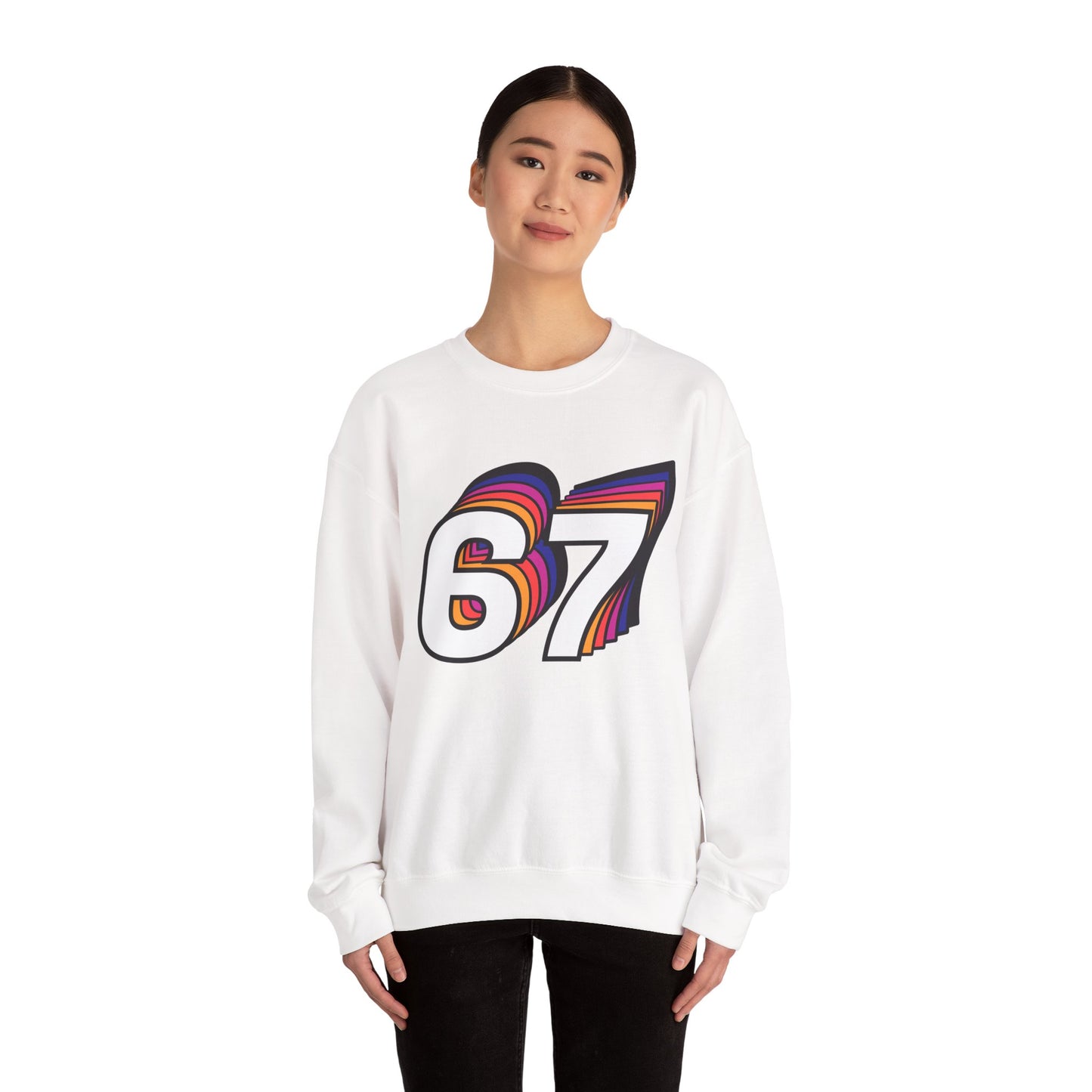 Official 6 7 Six Seven Gen Z Trending T-Shirt Type Four Sweatshirt White