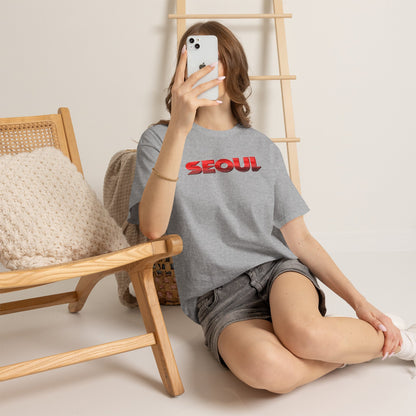 Retro Red 3D Seoul Graphic Unisex T-Shirt