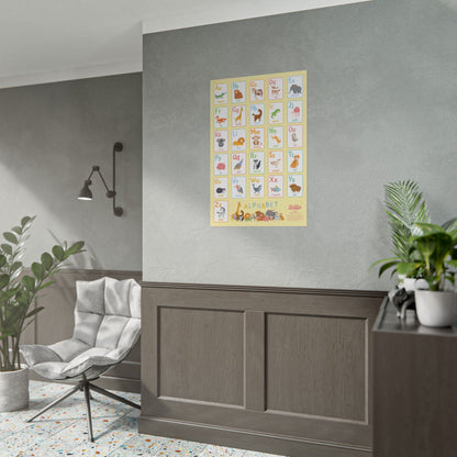 Baby Animal Alphabet Poster 24"x36" – Montessori-Inspired ABC Wall Art for Nursery & Toddler Learning