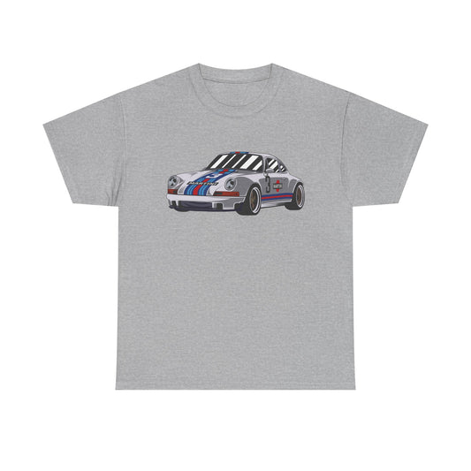 Vintage Martini Racing Porsche 911 T-Shirt - Unisex Gift for Car Lovers, Retro Racing Aesthetic Gray