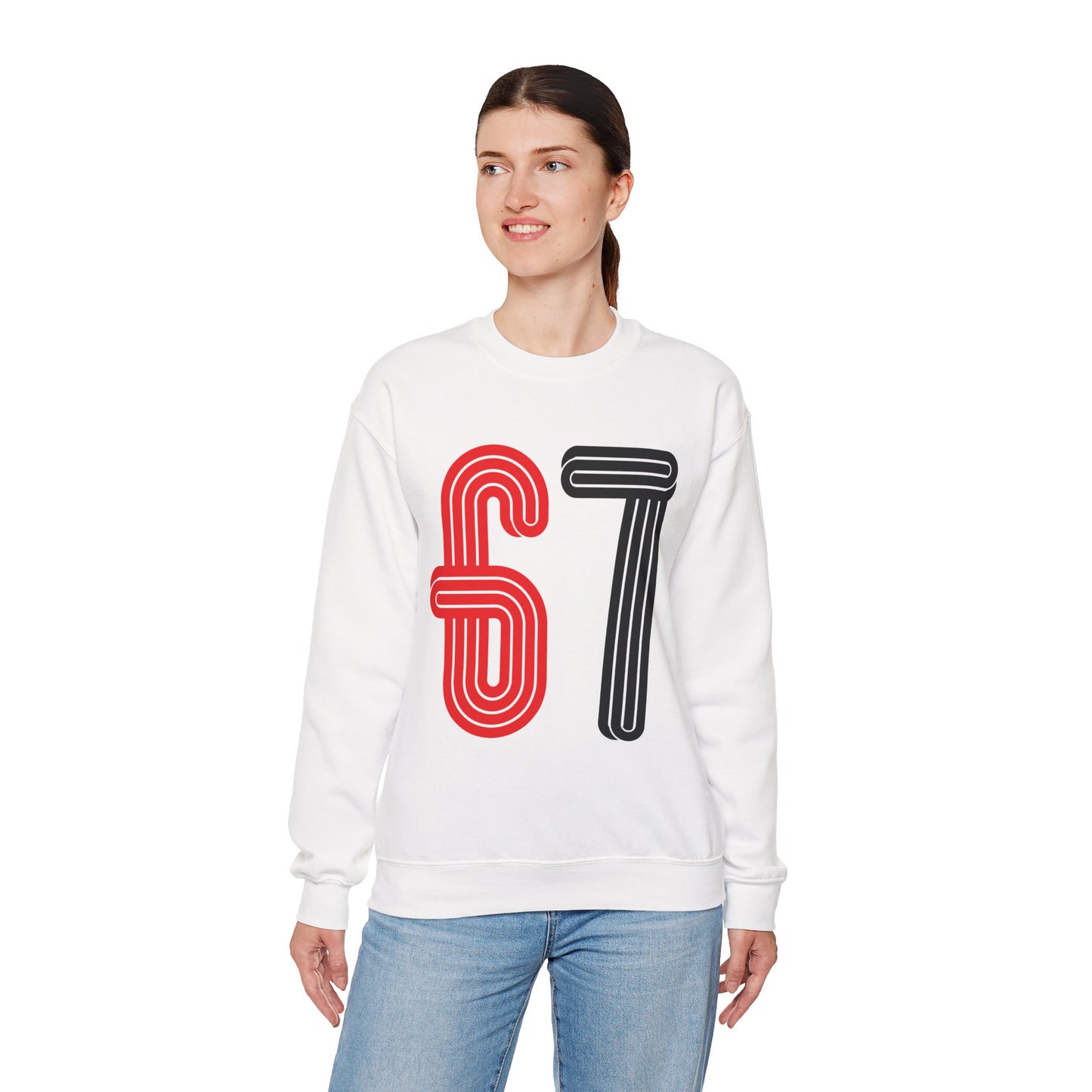 Official 6 7 Six Seven Gen Z Trending T-Shirt Type Two Sweatshirt White