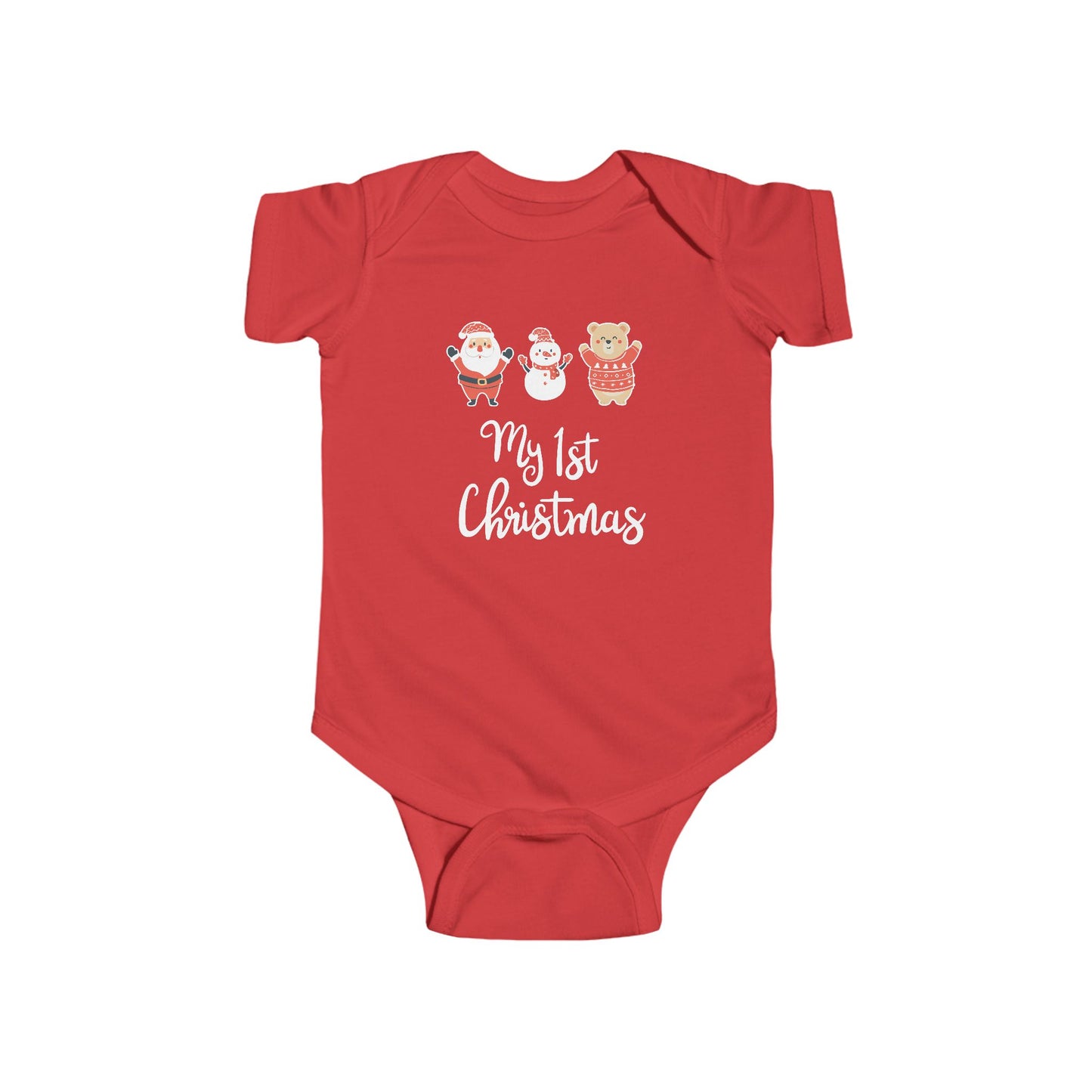 My First Christmas Infant Fine Jersey Bodysuit Red