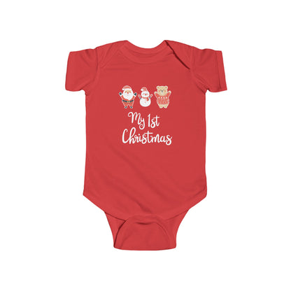 My First Christmas Infant Fine Jersey Bodysuit Red