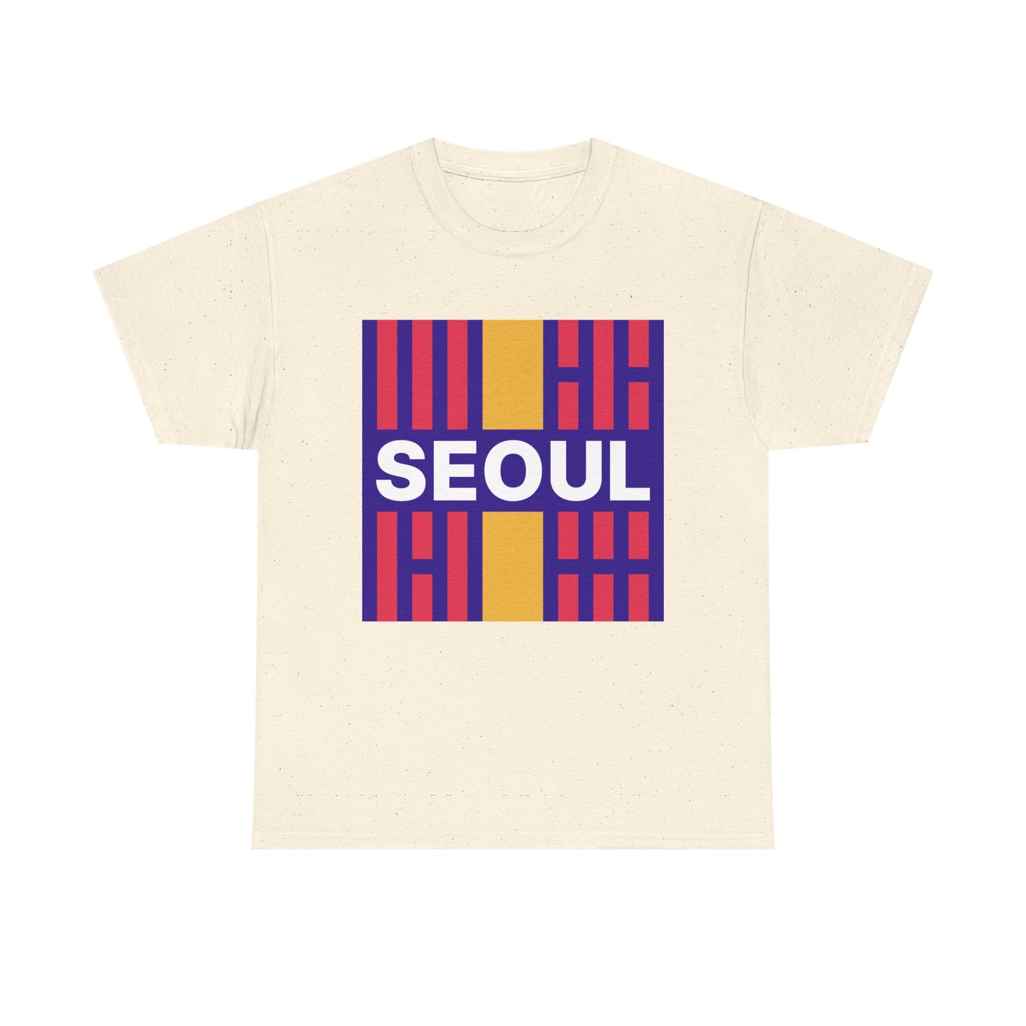 Taegeukgi Grid SEOUL Graphic Tee Unisex Geometric Streetwear T-Shirt Model-C