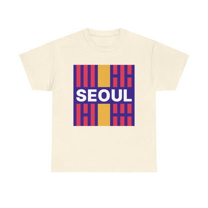 Taegeukgi Grid SEOUL Graphic Tee Unisex Geometric Streetwear T-Shirt Model-C