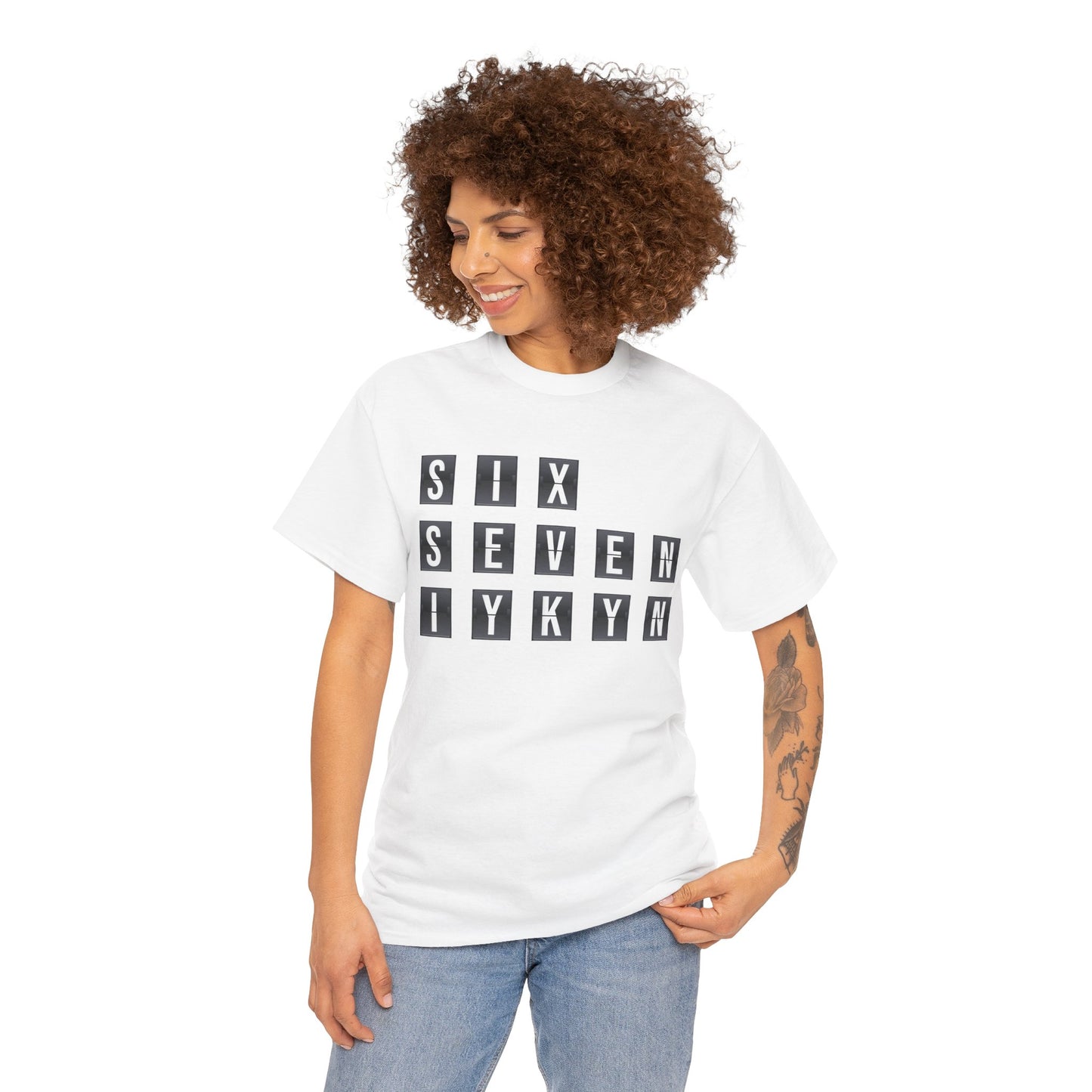 Official 6 7 Six Seven Gen Z Trending T-Shirt Type Seven White