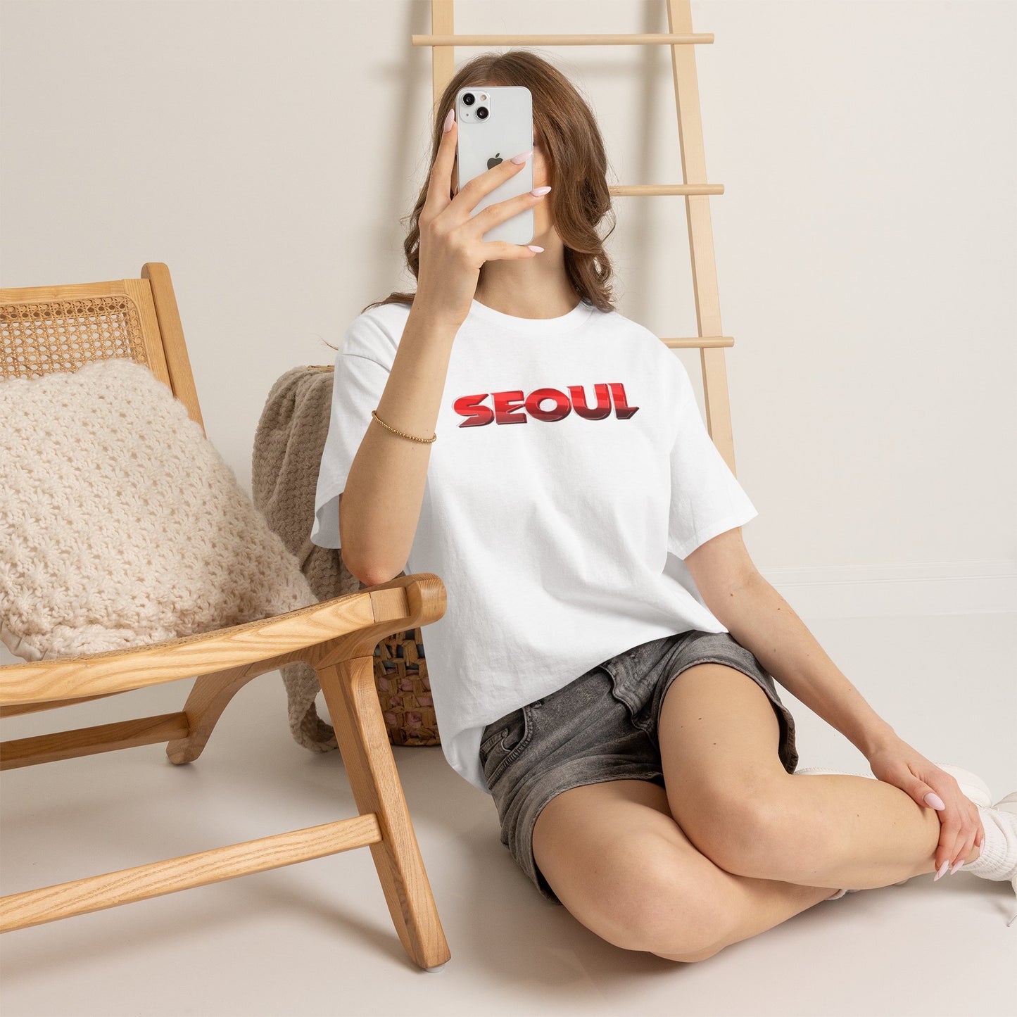 Retro Red 3D Seoul Graphic Unisex T-Shirt