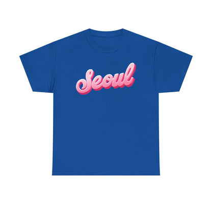 Retro SEOUL Script Graphic Tee – Unisex Streetwear T-Shirt