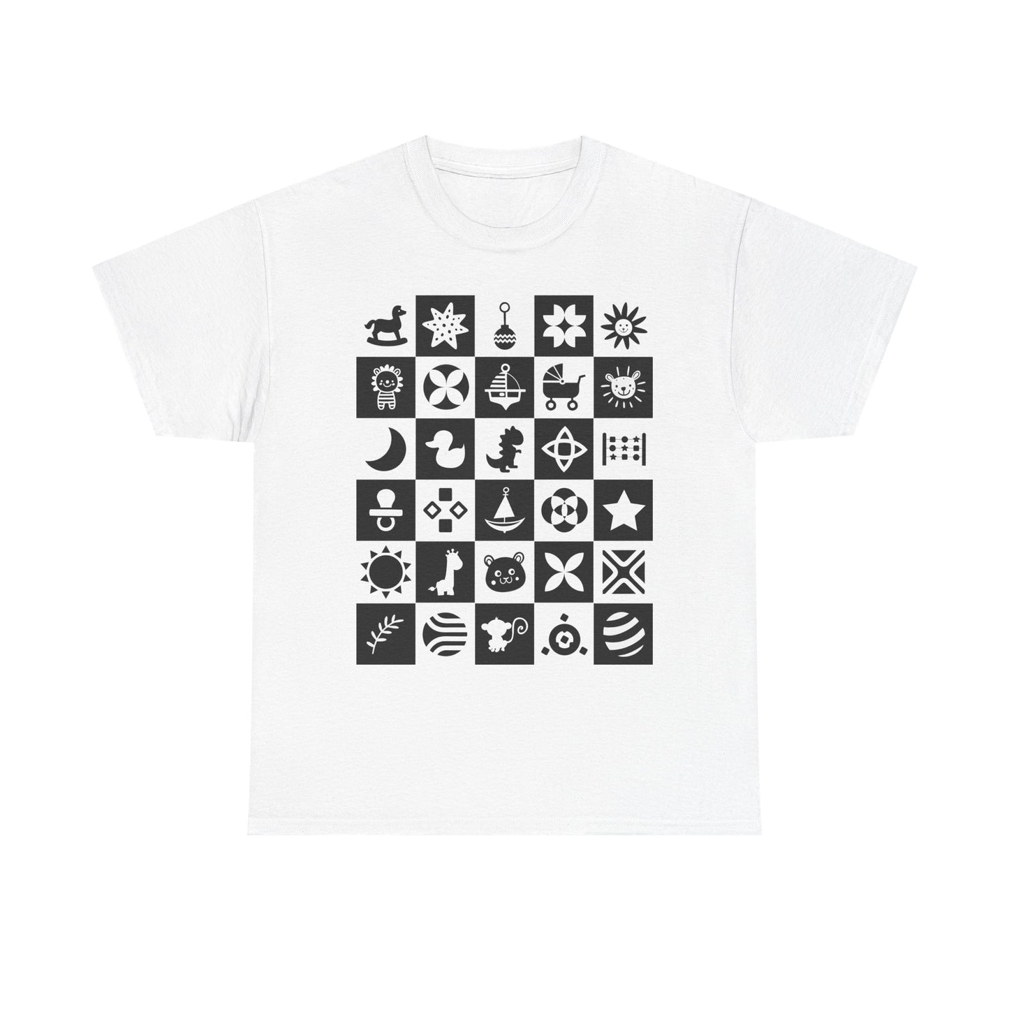 Baby Vision Development T-Shirt High Contrast For Newborns & Babies Baby’s Sensory Growth Unisex