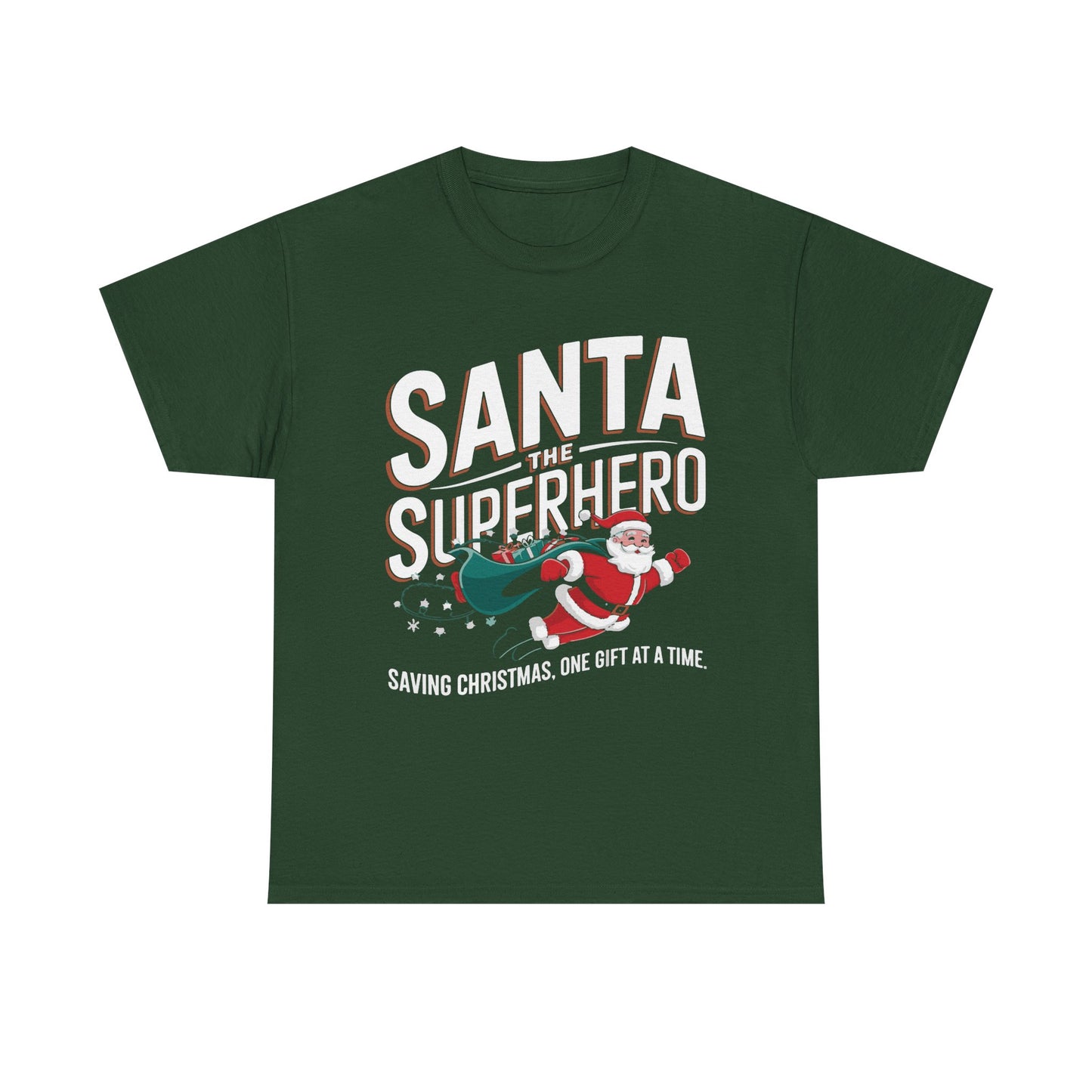 Santa The Super Hero - Comic Christmas Slogan Unisex Tee