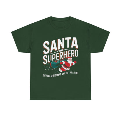 Santa The Super Hero - Comic Christmas Slogan Unisex Tee