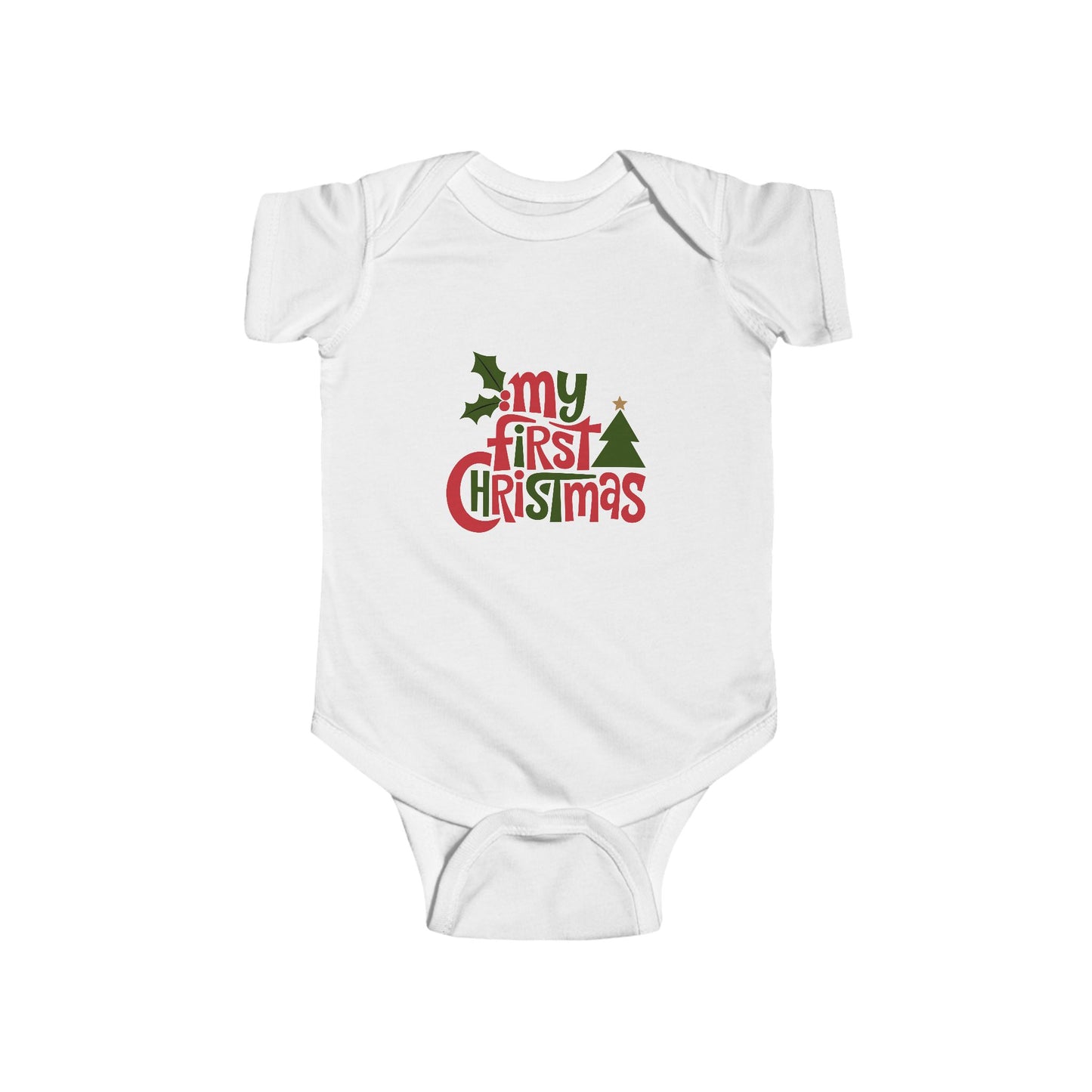 My First Christmas Infant Fine Jersey Bodysuit White
