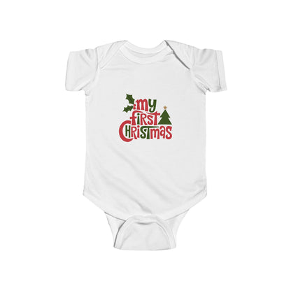 My First Christmas Infant Fine Jersey Bodysuit White