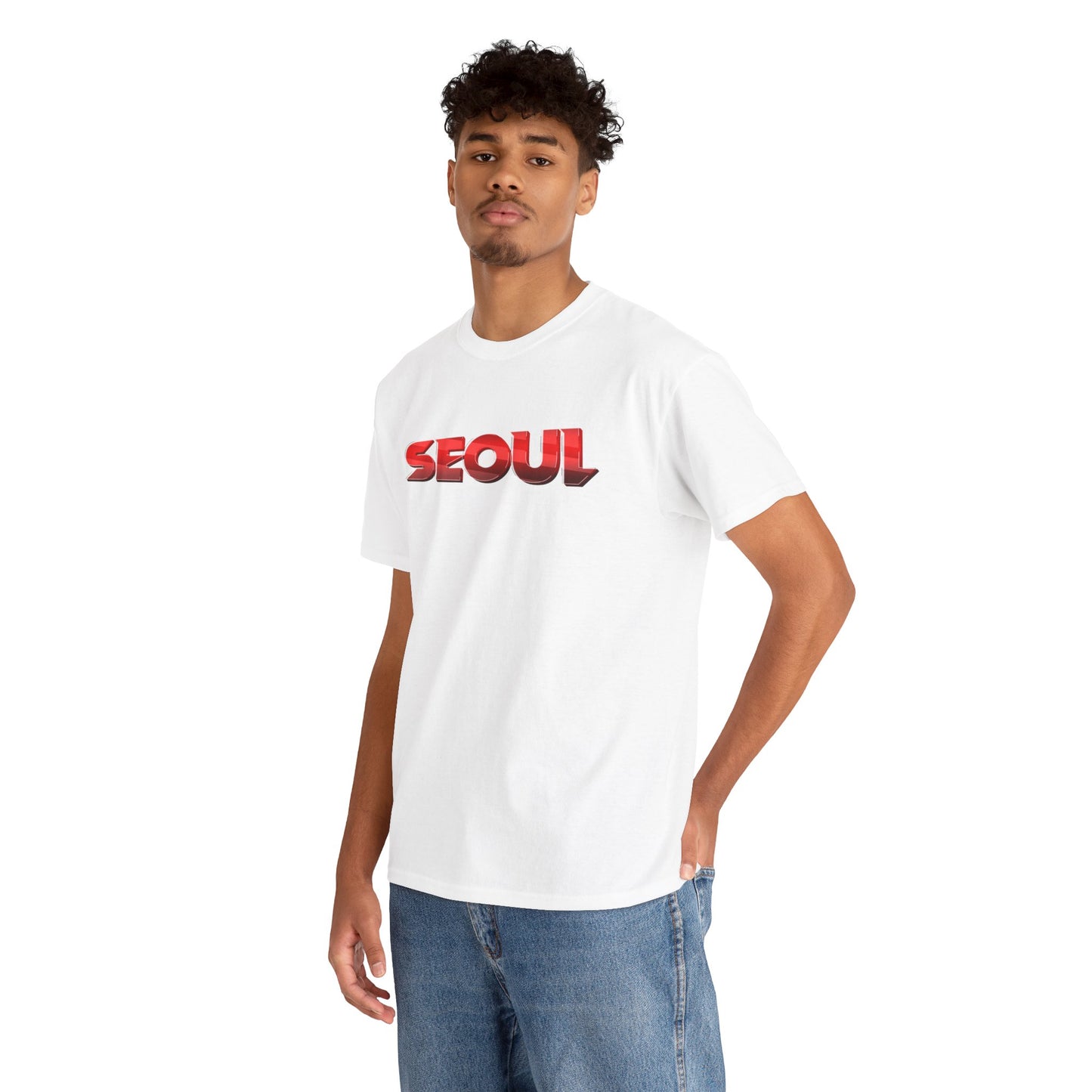 Retro Red 3D Seoul Graphic Unisex T-Shirt