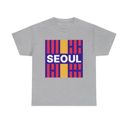 Taegeukgi Grid SEOUL Graphic Tee Unisex Geometric Streetwear T-Shirt Model-C