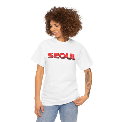Retro Red 3D Seoul Graphic Unisex T-Shirt
