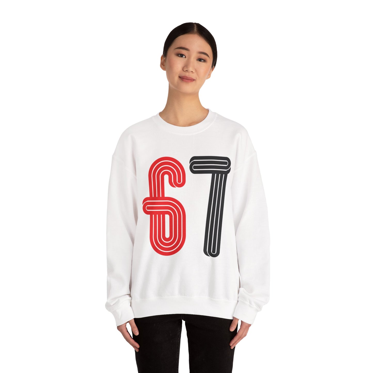 Official 6 7 Six Seven Gen Z Trending T-Shirt Type Two Sweatshirt White