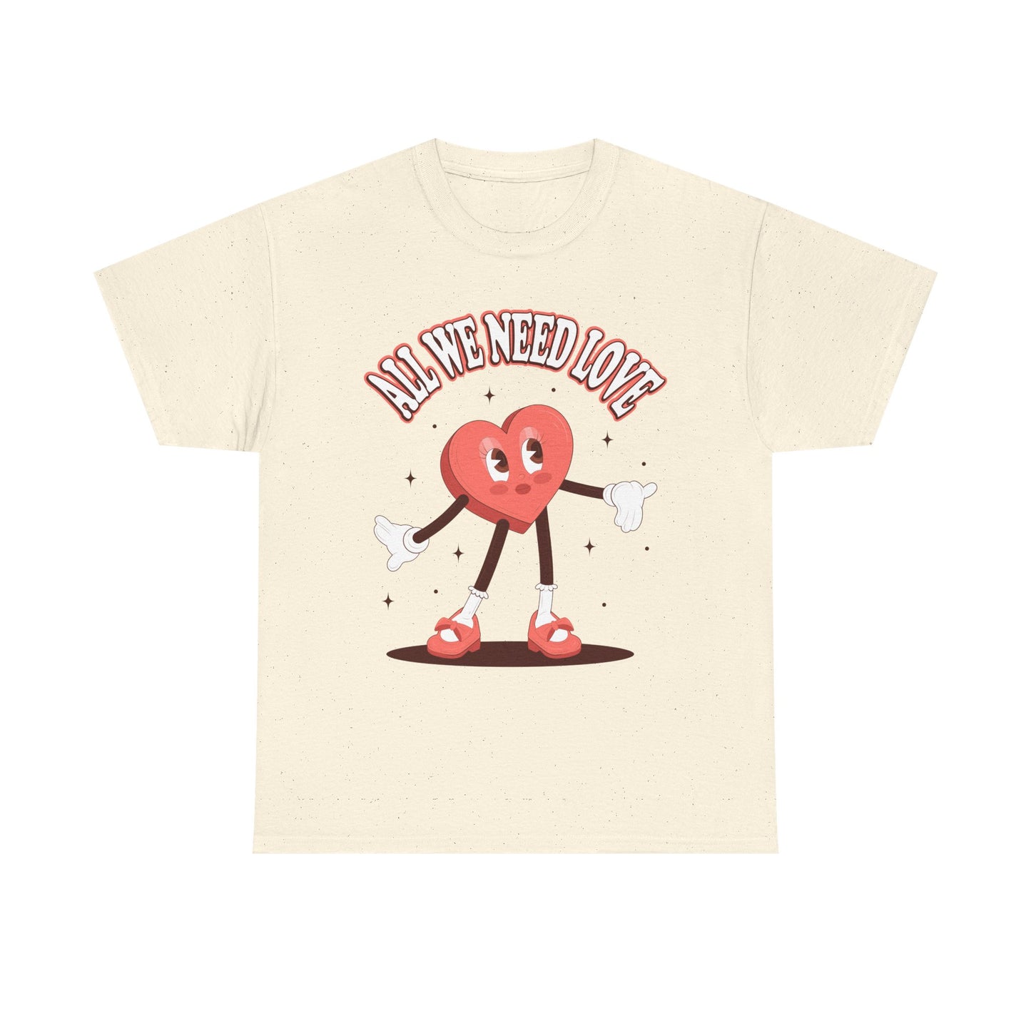 Miss Heart 'All We Need Is Love' Unisex Graphic Tee Natural