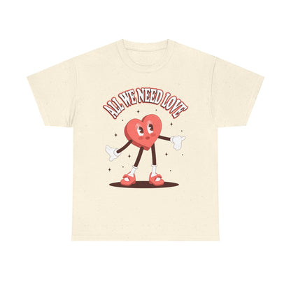 Miss Heart 'All We Need Is Love' Unisex Graphic Tee Natural