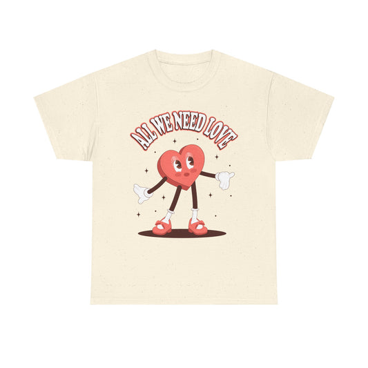 Miss Heart 'All We Need Is Love' Unisex Graphic Tee Natural