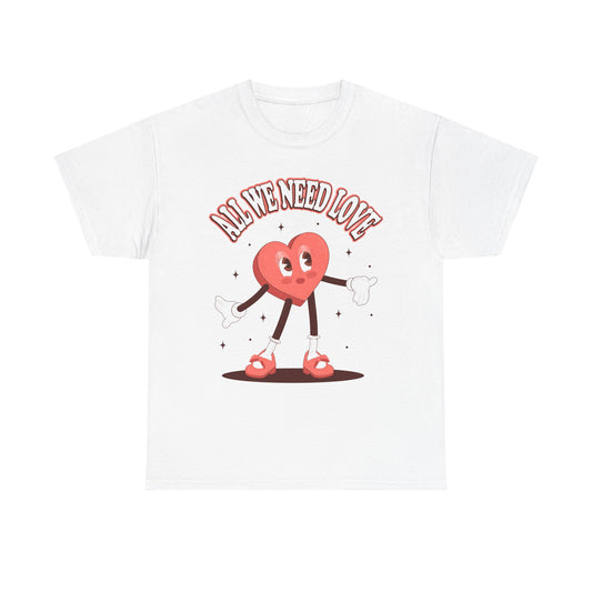 Miss Heart 'All We Need Is Love' Unisex Graphic Tee White