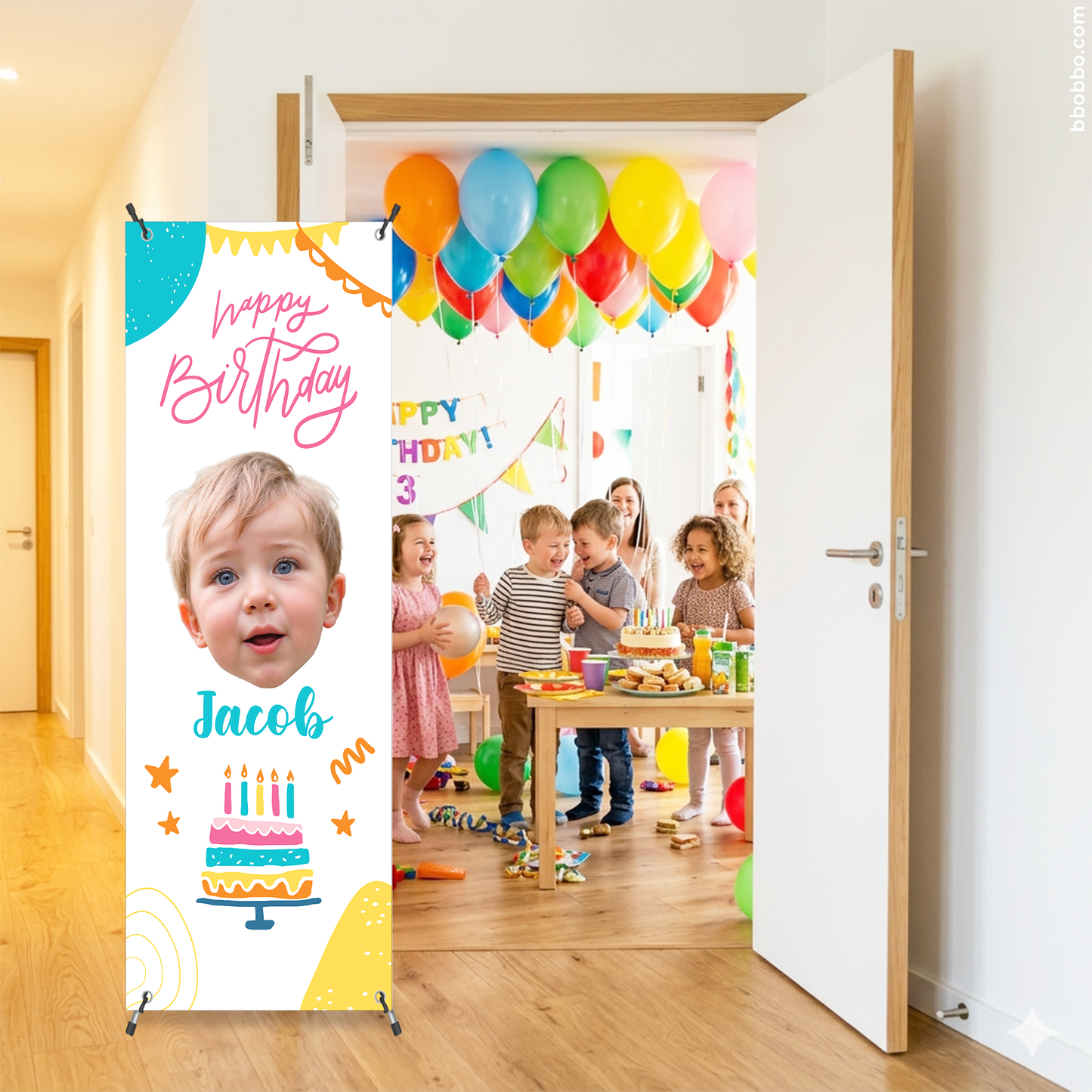 Make Your Baby the Star of Their Birthday. Custom Standing Banner + Stand Included + Free Shipping - BB01