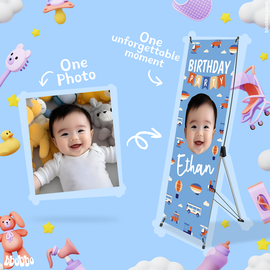 Make Your Baby the Star of Their Birthday. Custom Standing Banner + Stand Included + Free Shipping - BB04