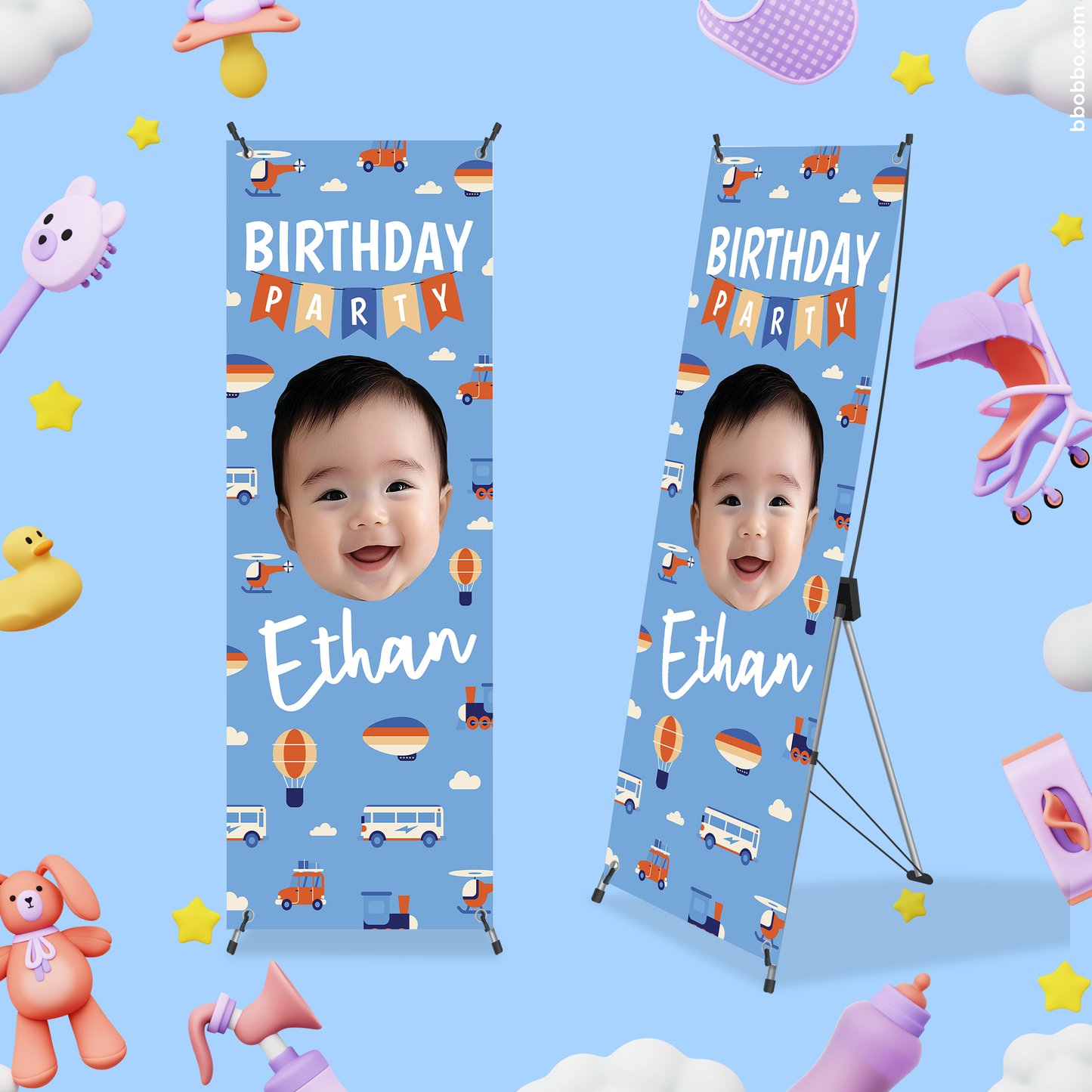 Make Your Baby the Star of Their Birthday. Custom Standing Banner + Stand Included + Free Shipping - BB04