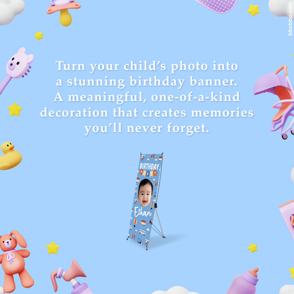 Make Your Baby the Star of Their Birthday. Custom Standing Banner + Stand Included + Free Shipping - BB04