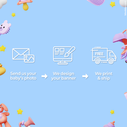 Make Your Baby the Star of Their Birthday. Custom Standing Banner + Stand Included + Free Shipping - BB04