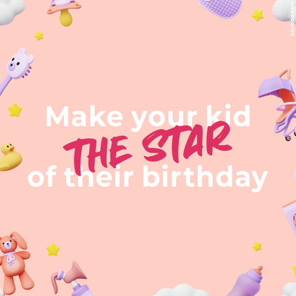 Make Your Baby the Star of Their Birthday. Custom Standing Banner + Stand Included + Free Shipping - BB02