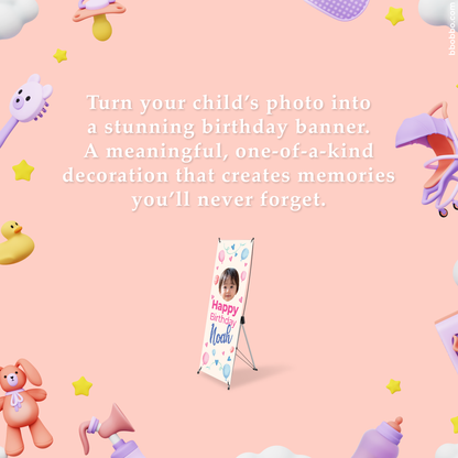 Make Your Baby the Star of Their Birthday. Custom Standing Banner + Stand Included + Free Shipping - BB02